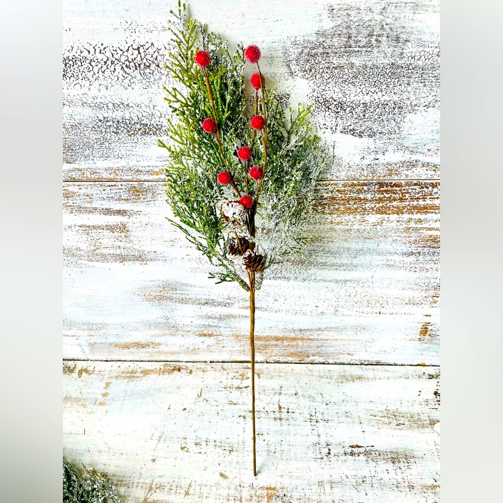 *Snowy Cypress & Sugar Berry Spray